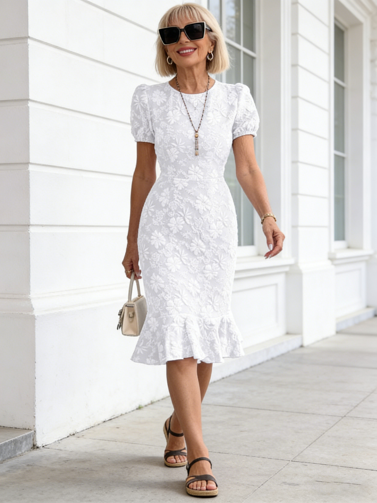 Textured Fabric Zipper Short Sleeve Slim Fit Hip Wrap Fashion Temperament Casual Versatile Dress