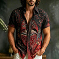 Men's Retro Halloween Botany With Human Anatomy Art Casual Shirt