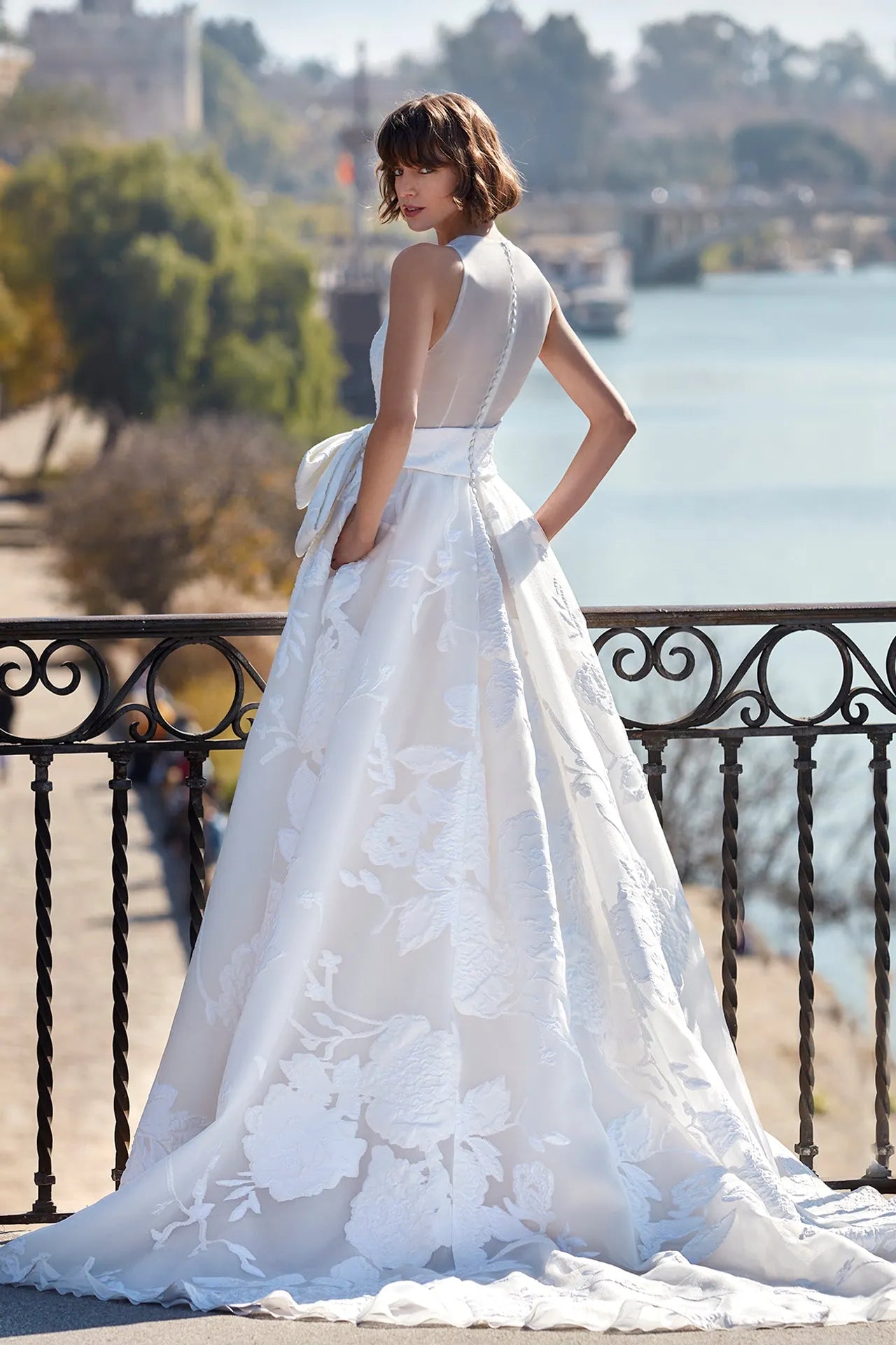Brocade organza wedding dress