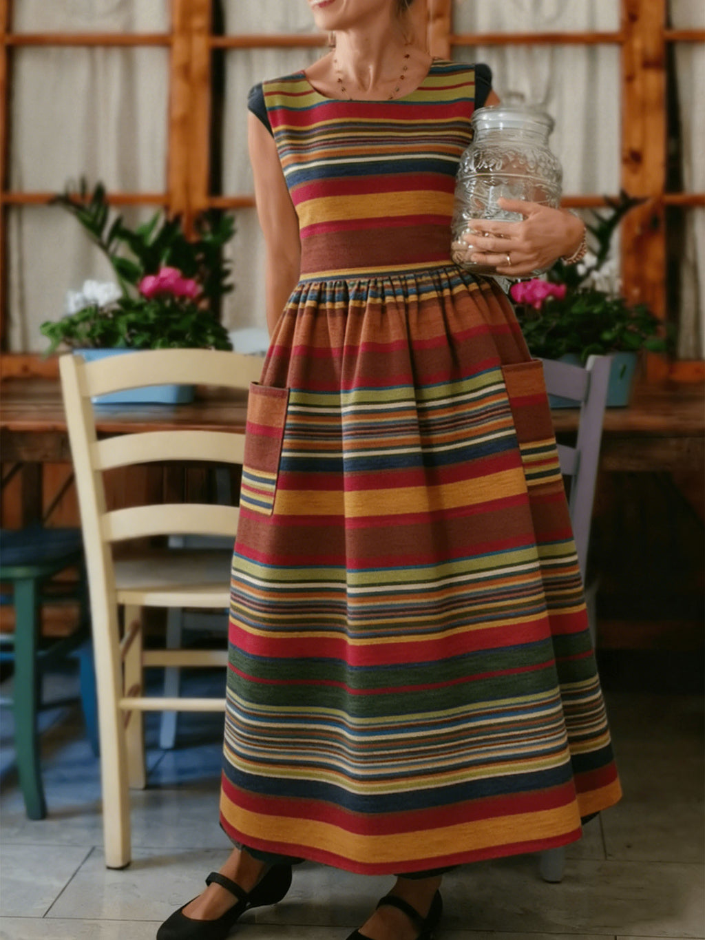 Vibrant Multi-Stripe Apron