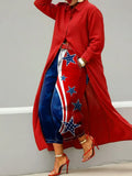 Women's Fashionable Star Print Casual Loose Wide-leg Denim Pants