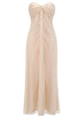 Strapless Pearl Maxi Dress Ivory