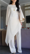 Cape Sleeve Asymmetrical Tunic & Pants Suit