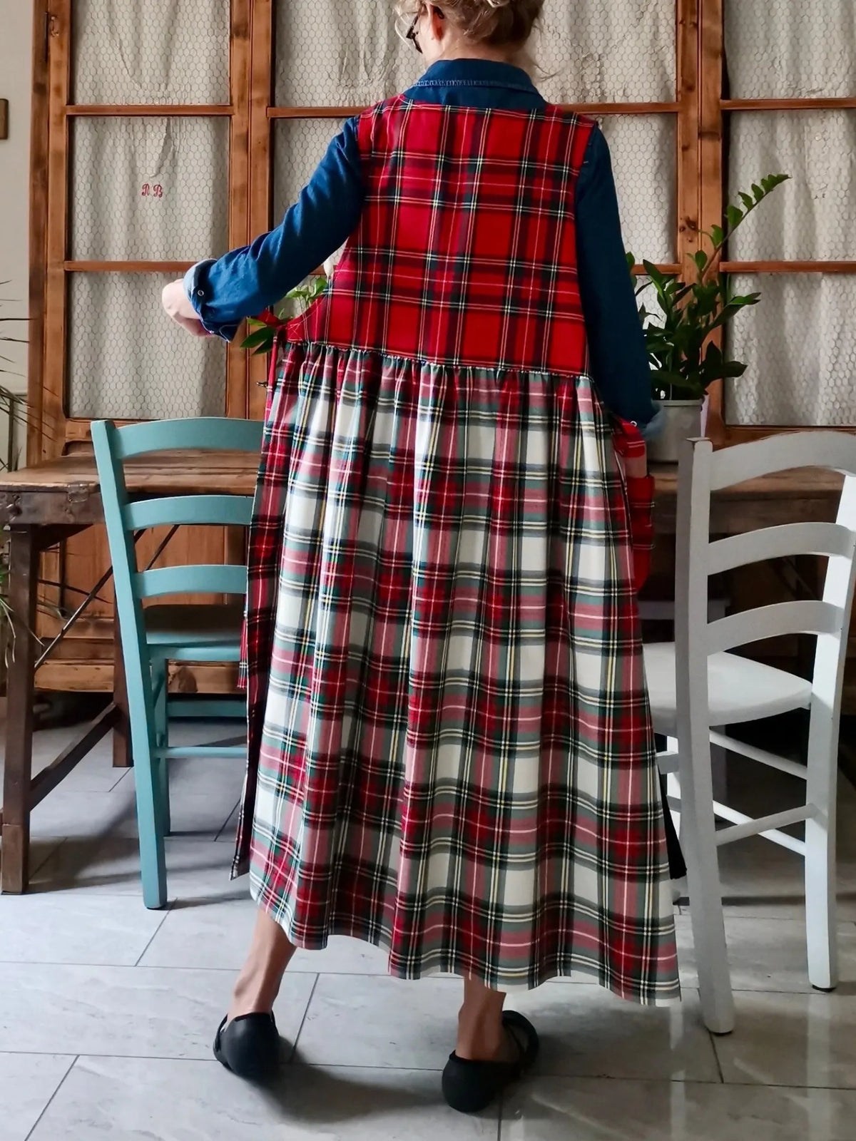 Patchwork Tartan Apron - 4