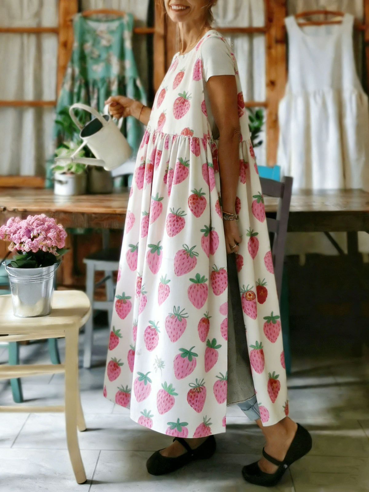 Cute Watercolor Strawberry Apron