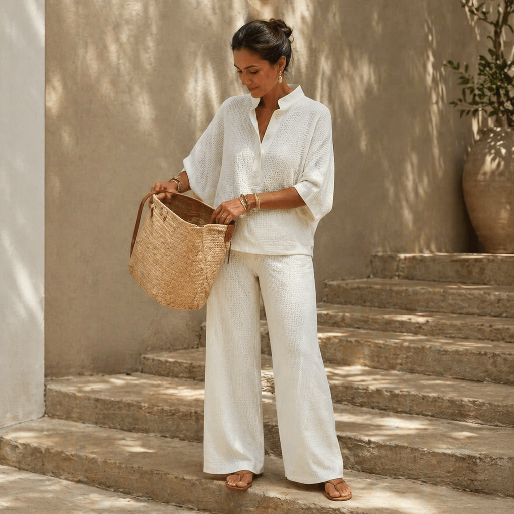 Vienelle – Women's Waffle-Knit Two-Piece Set