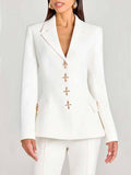 Fashion Casual Long-Sleeve Button Detailing Blazer