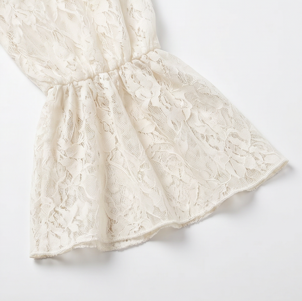 Veluna - Off-Shoulder Lace Blouse with Bell Sleeves