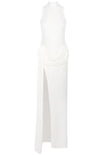 Draped Detail Maxi Dress White