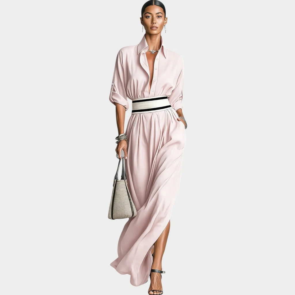 Elegant Shirt Maxi Dress