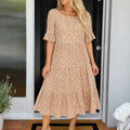 Soleluna – Tiered Polka Dot Midi Dress with Ruffle Sleeves
