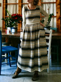 Neutral Striped Pinafore Apron