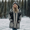 Women's Viking Celtic Knot Cozy Warm Knit Hooded Jacket