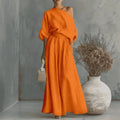 Solendra – Coordinated One-Shoulder Top and Flowing Wide-Leg Pants