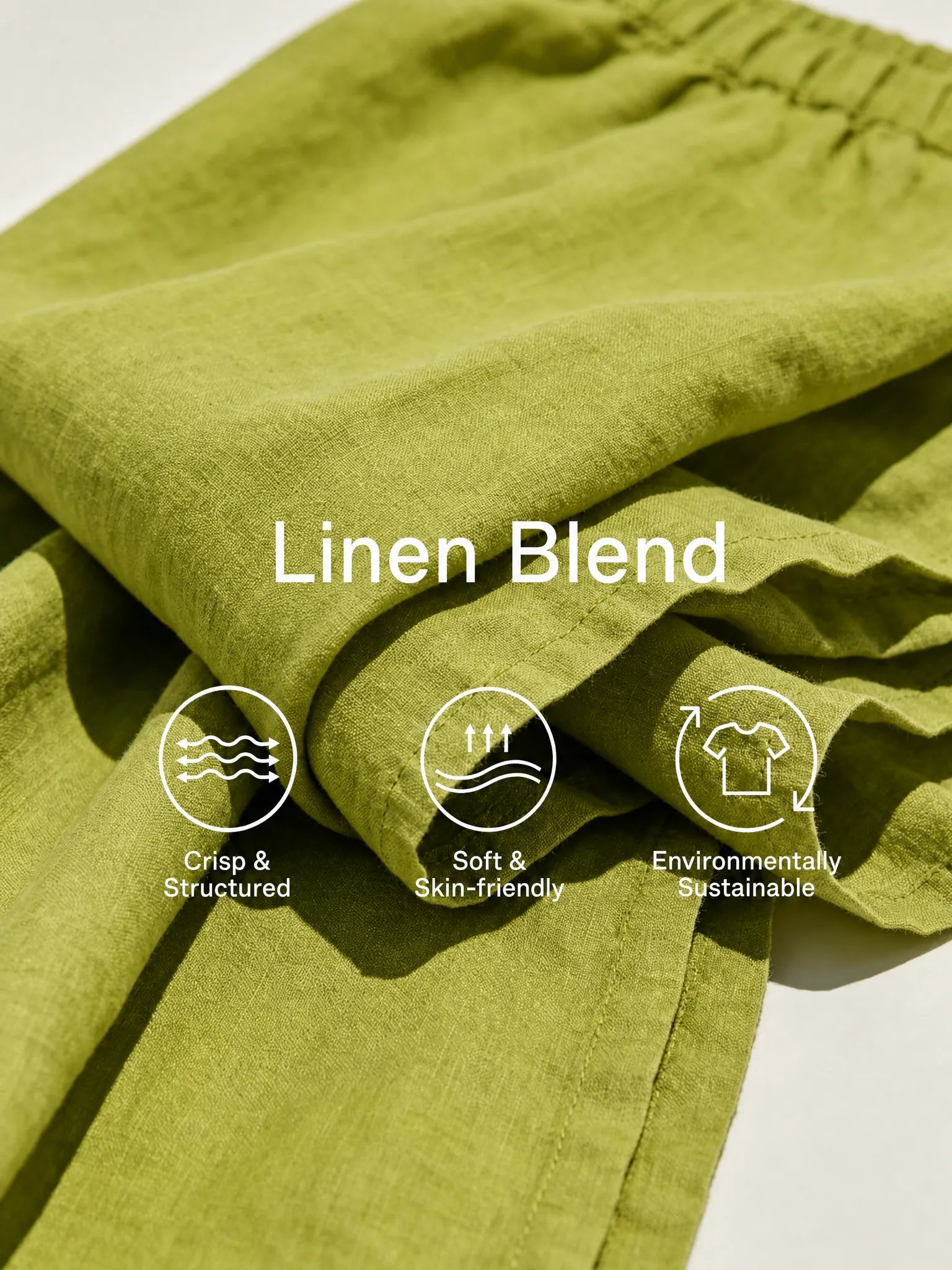 Women’s Lime Green Linen-Blend Off-The-Shoulder Puff Sleeve Tie Waist Midi Dress With Side Slit MDZ1150F0T