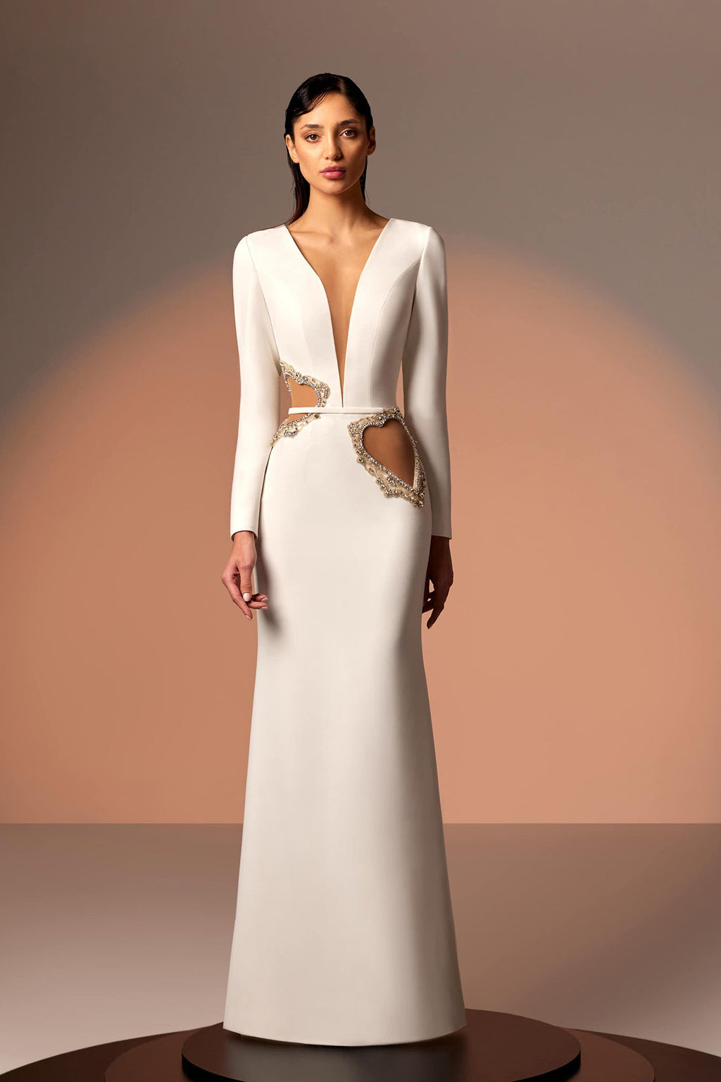 Swarovski beaded crepe dress