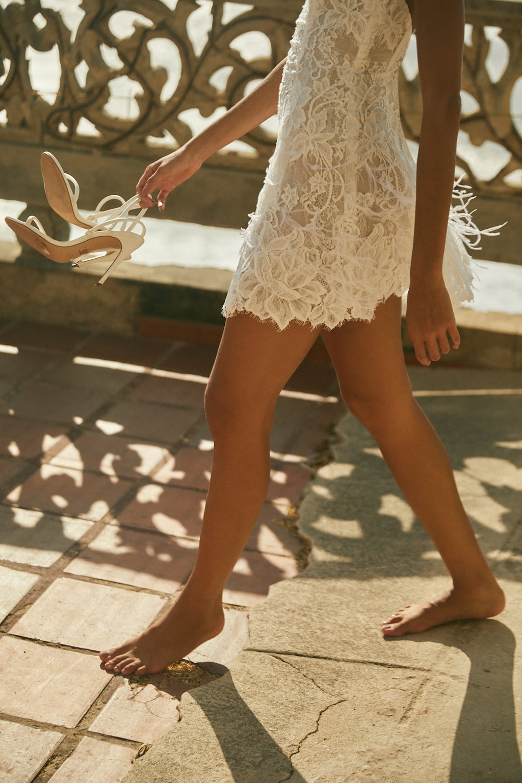 Liza Mini Lace Dress in White