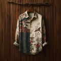 Japanese Art Retro Style Casual Cotton And Linen Long-sleeve Shirt