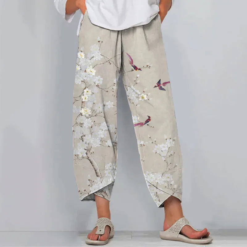 Floral Print Loose Casual Pants