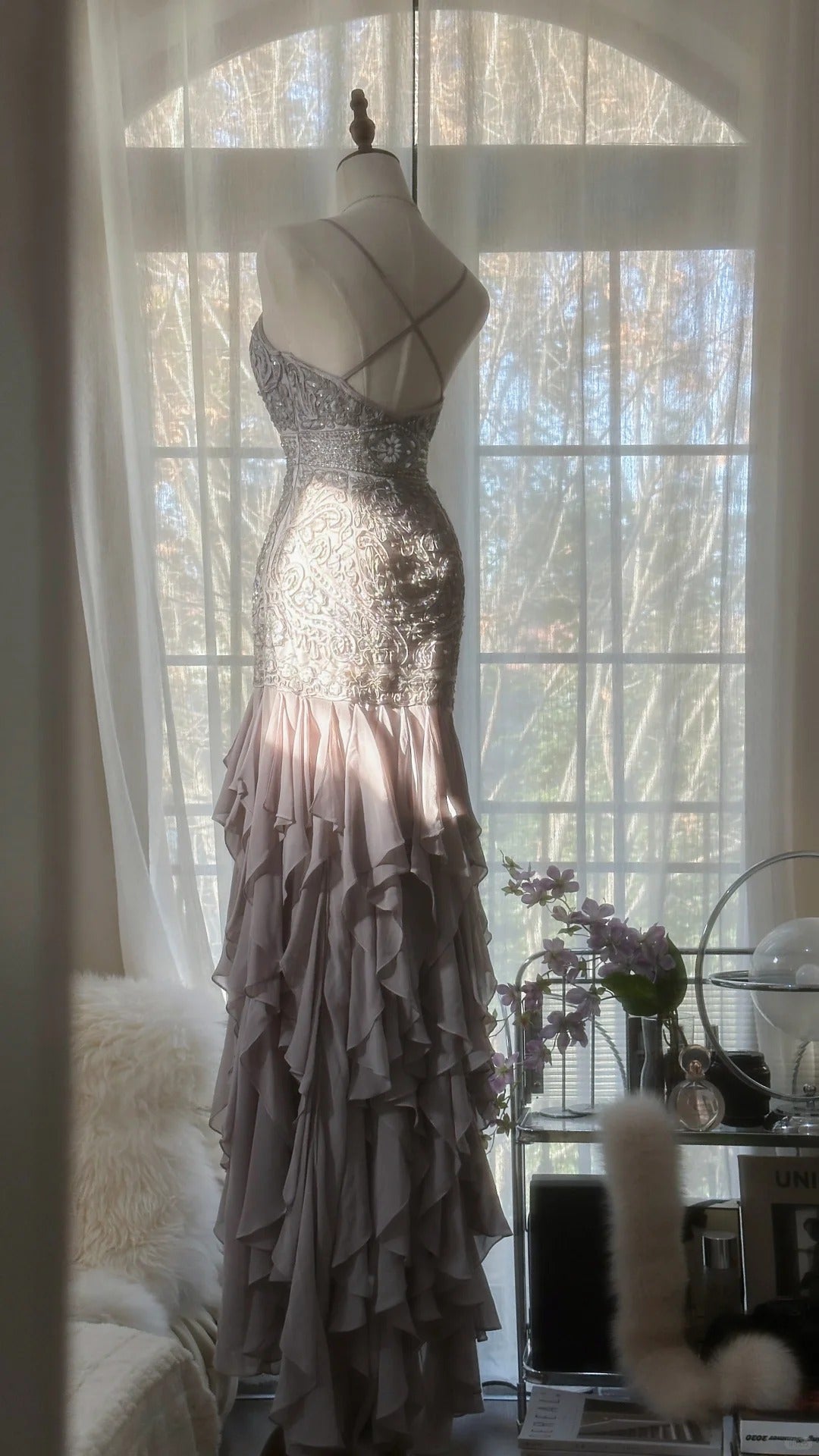 Vintage Evening Dresses, Sleeveless Long Party Gowns  25519