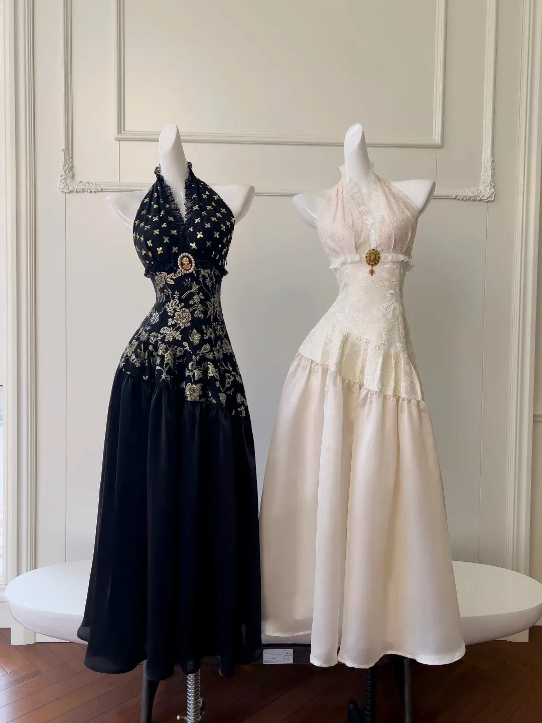Halter Vintage Evening Dresses,Sleeveless Party Gowns  25487