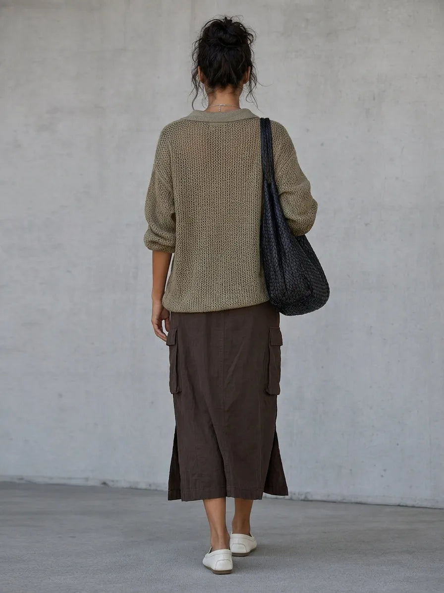 Women's Minimalist Blend Drawstring Utility Skirt MDZ2024G5WY