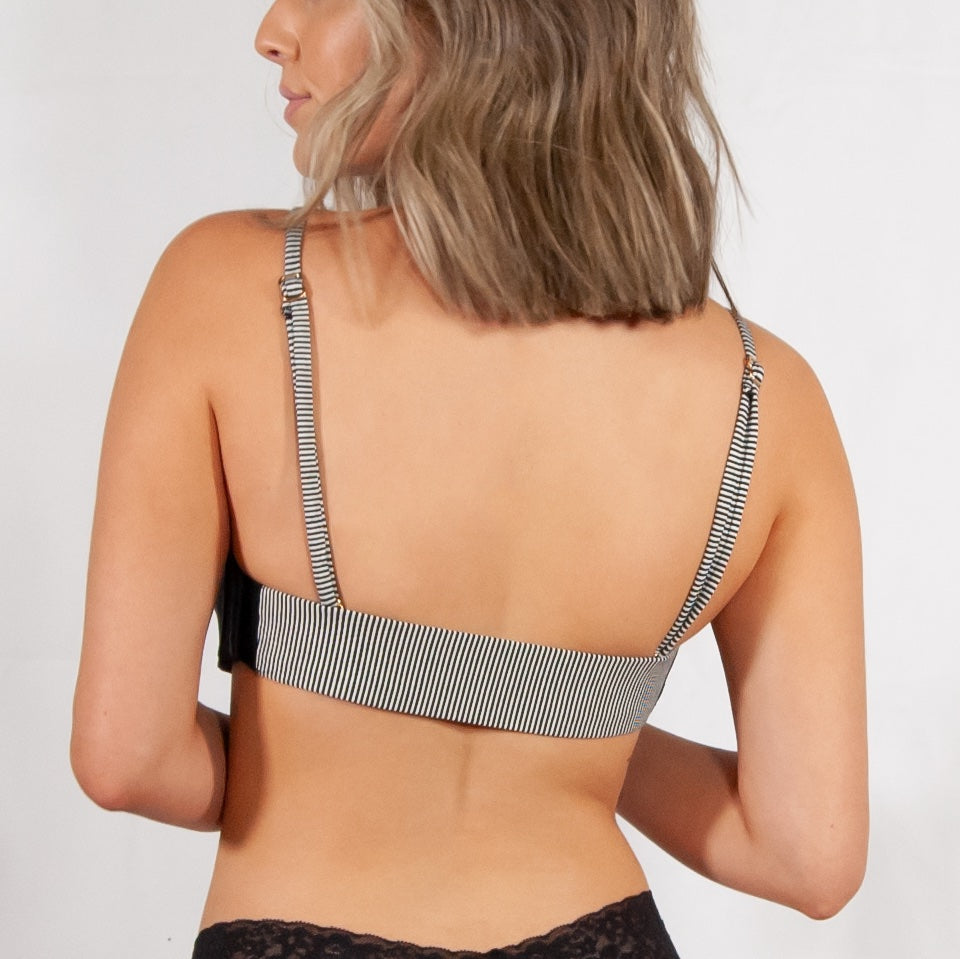 Parisian Pinstripes Underwire Bra Set