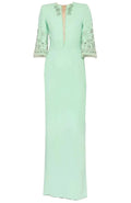 Short Sleeve Crystal Maxi Dress Green