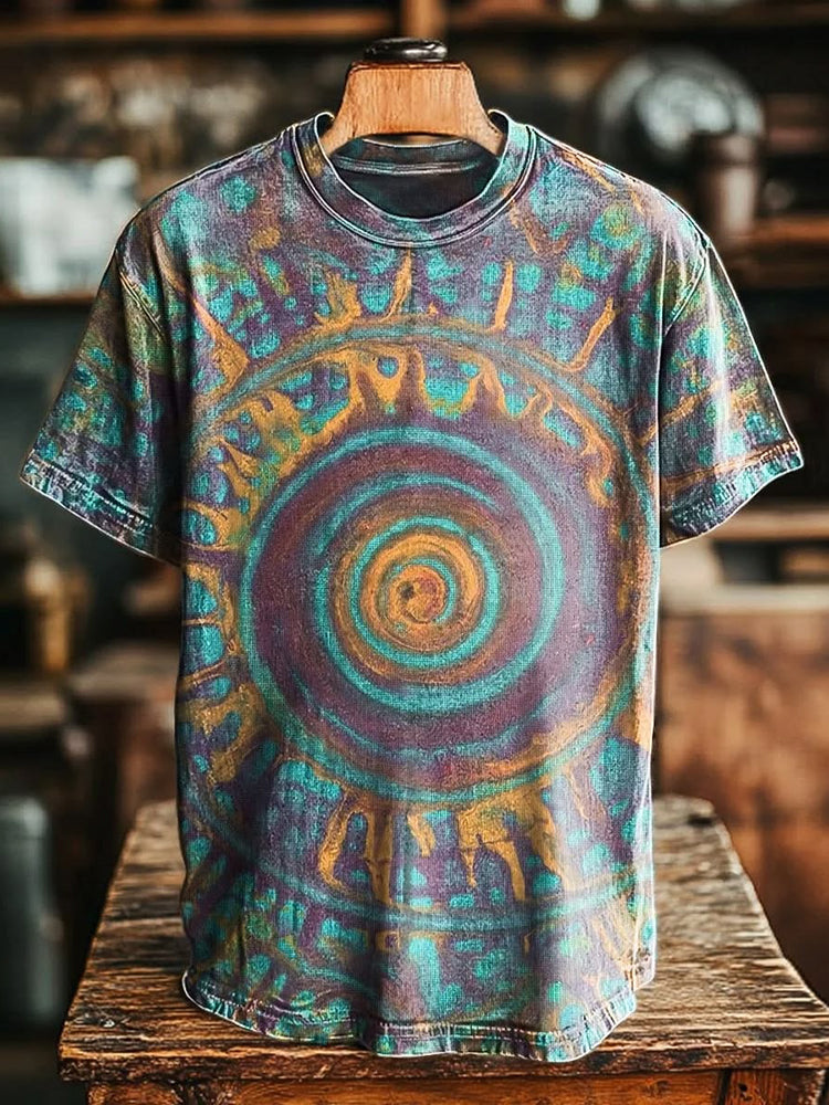 Men's Vintage Hippie Print Tie Dye T-shirt