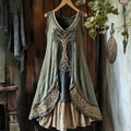 Viking Tree Of Life Celtic Knot Patchwork Art Linen Tank Dress