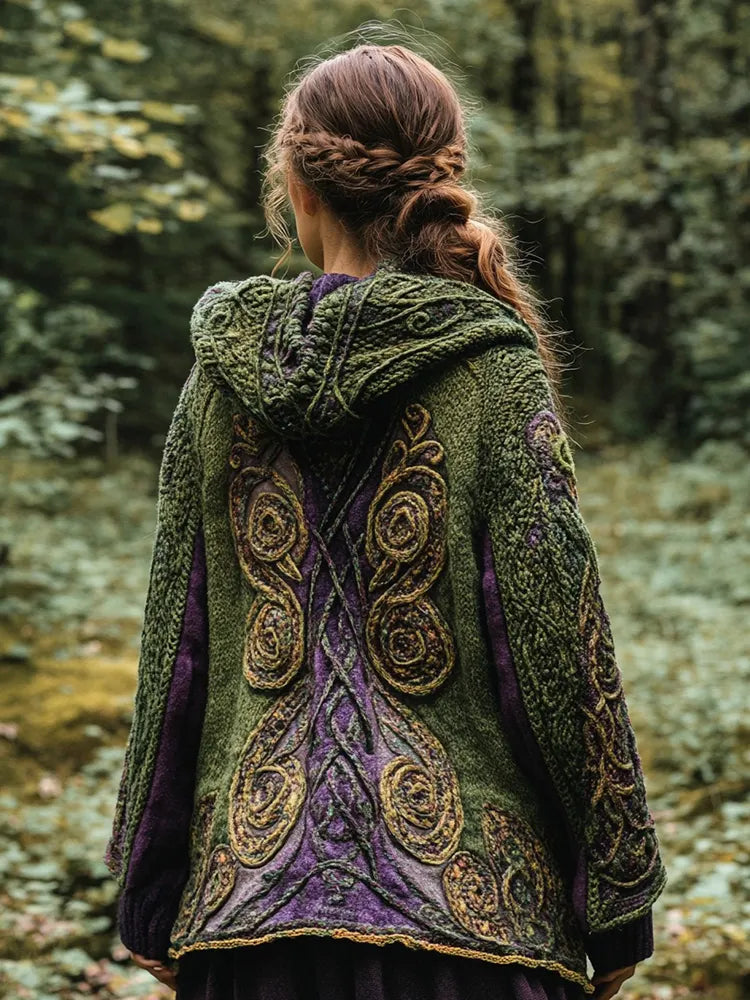 Scotland Butterfly Inspired Celtic Knot Hooded Cardigan