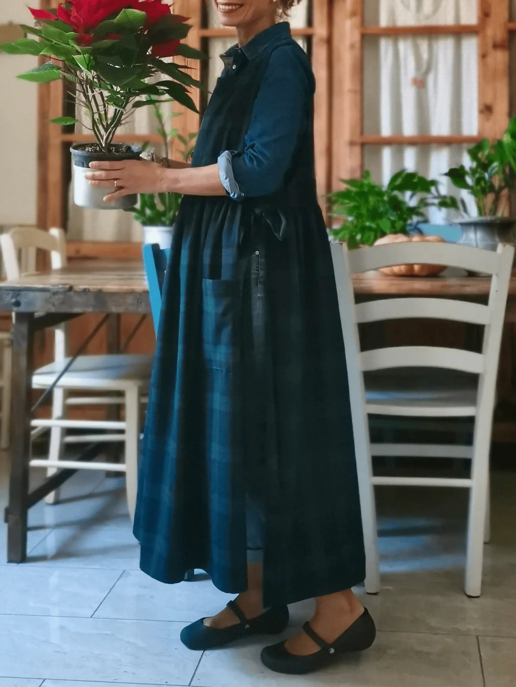 Green and Blue Tartan Apron