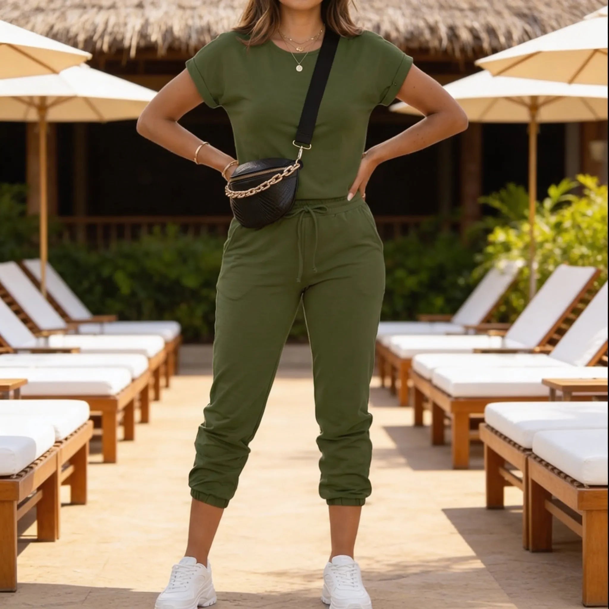 Lunavia – Women's Matching Tee & Jogger Set with Pockets