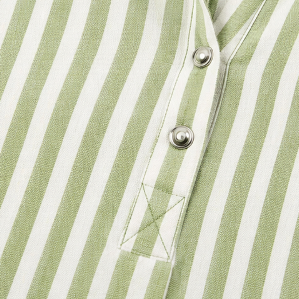 Marella – Oversized Striped V-Neck Popover Blouse