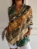 Women's Leopard Print Casual Long-sleeve Shirt