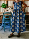 Royal Blue & Gold Leaf Apron