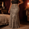 Velora – Women's Curvy-Fit Leopard Print Maxi Skirt
