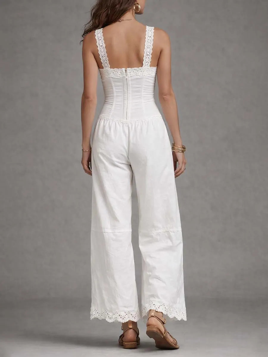 Bohemian Lace Corset Cotton Jumpsuit
