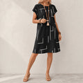 Elunara – Women's Pocketed Dolman Dress with Abstract Print