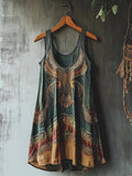 Viking Mystery Vintage Totem Linen Tank Dress