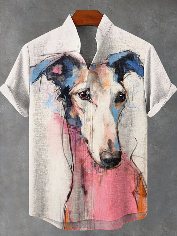 Men's Dog Pattern Art Print Casual Shirt