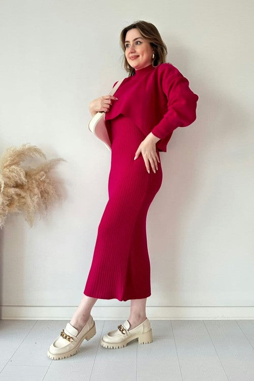 Short Sweater Knit Dress Set