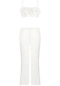 Floral Detail Two Piece Jumpsuit White