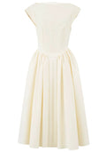 Backless A Line Midi Dress Ivory