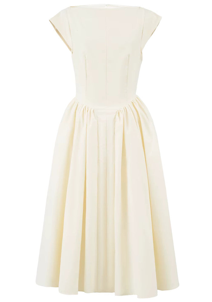 Backless A Line Midi Dress Ivory