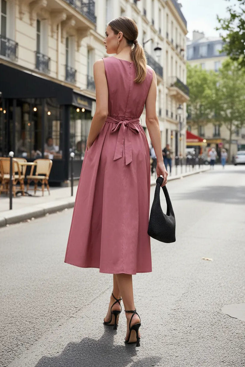 Belt Detail Midi Dress