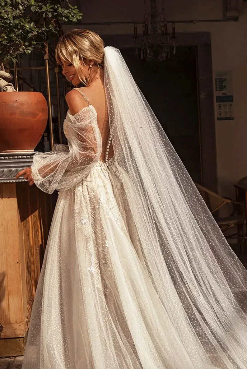 Boho wedding dress with sexy, liberal style and embellishments make the dress more attractive.