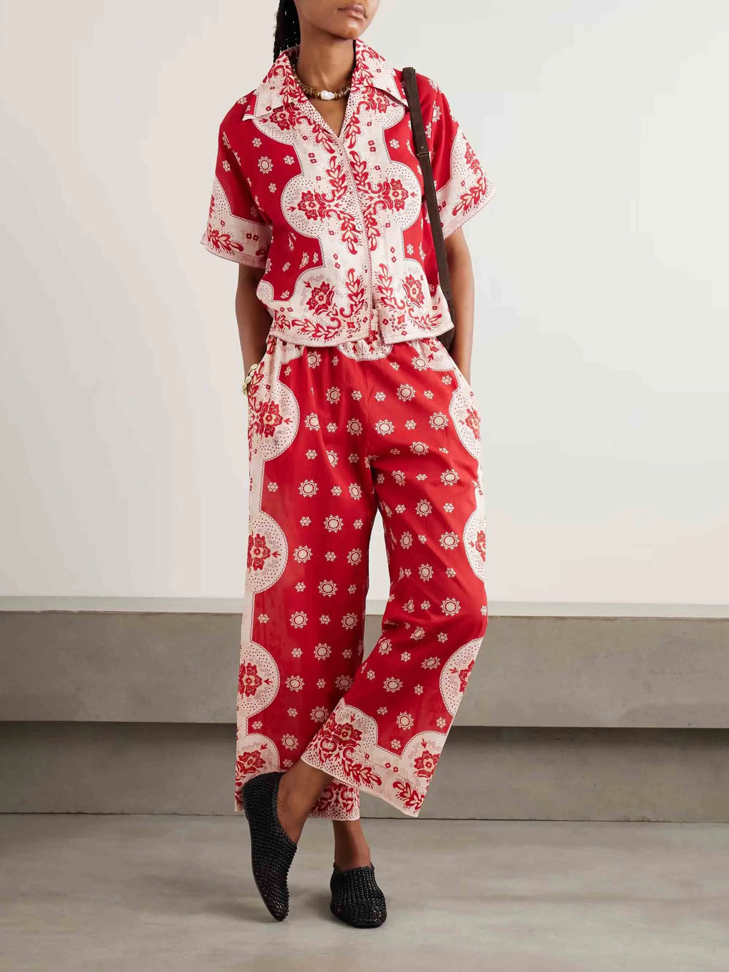 Retro Bright Floral Print Casual Shirt