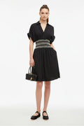 Multi-Color Waist Embo Dress