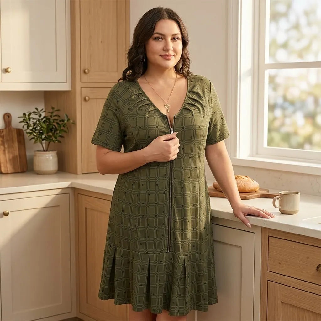 Zippella – Women's Zip-Front Midi Dress